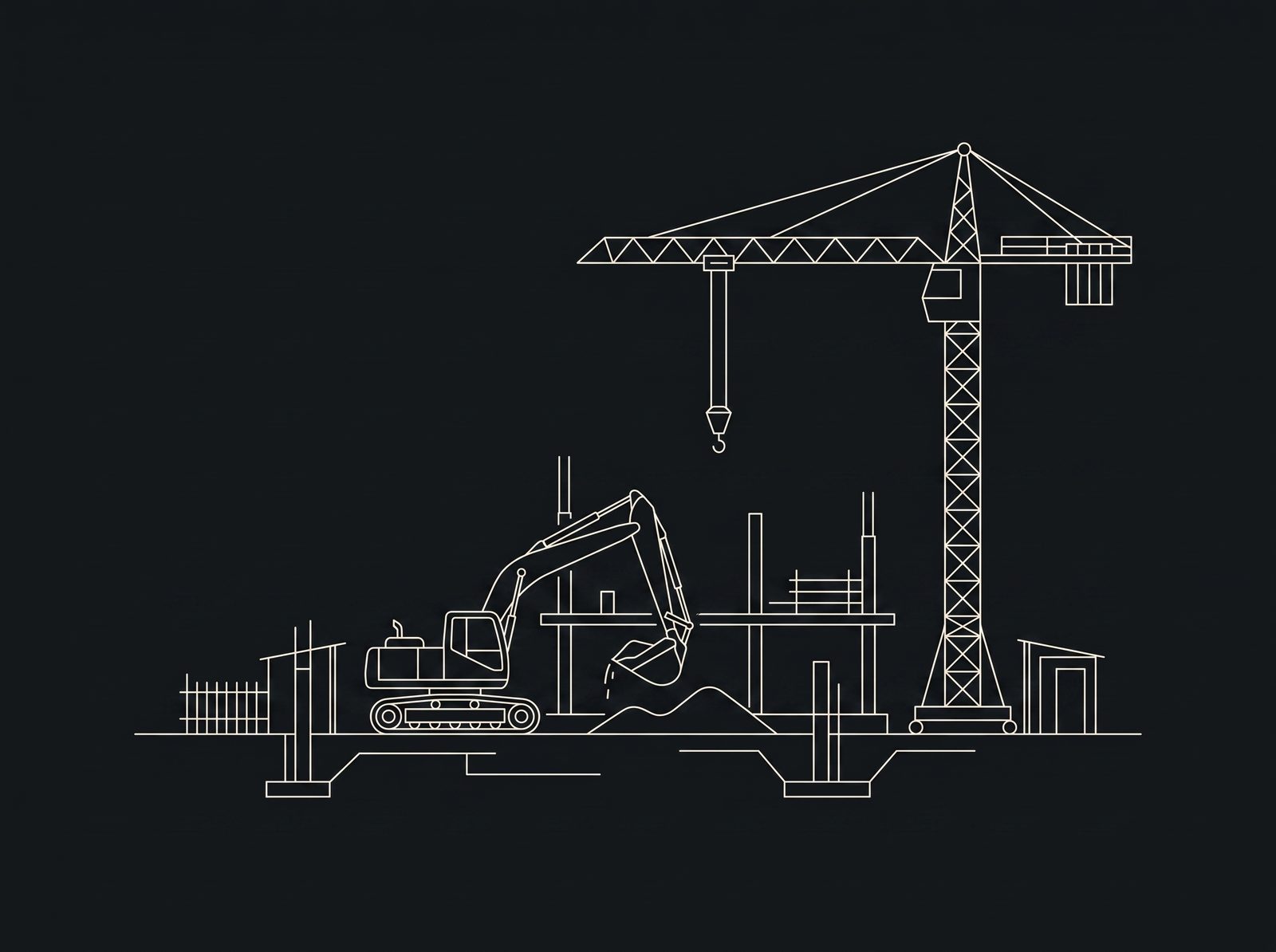 Illustration: Baustelle im Aufbau