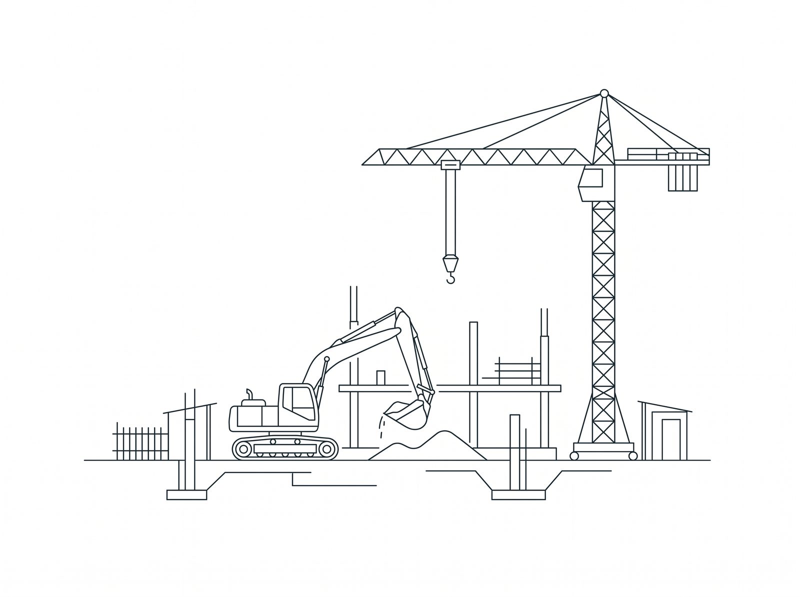 Illustration: Baustelle im Aufbau